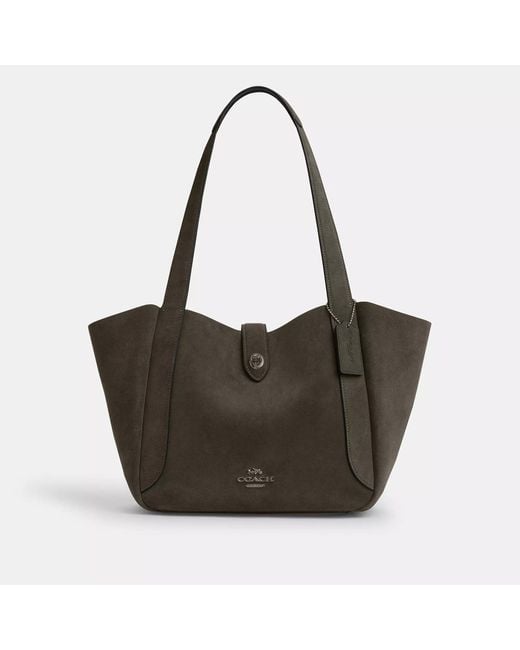 COACH Brown Hadley Turnlock Tote Bag