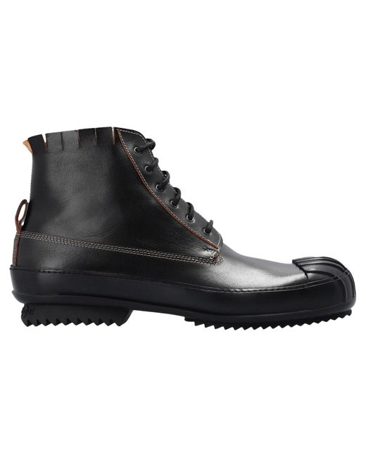 Maison Margiela Black Leather High-Top Sneakers for men