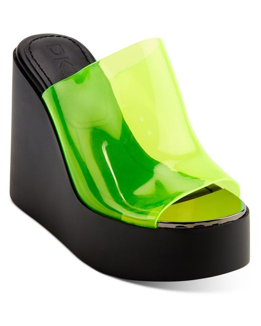 DKNY Green Pen Slip-on Comfort Platform Sandals
