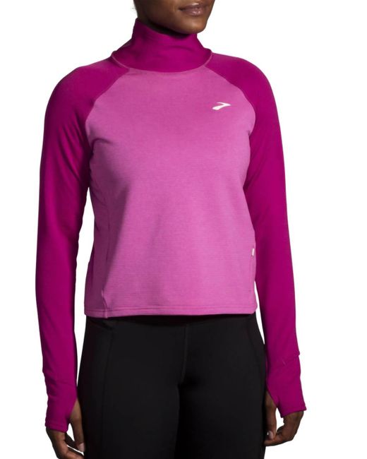 Brooks Pink Notch Thermal 2.0 Long Sleeve Top