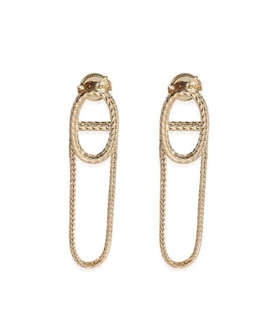 Hermès Metallic Chaine D'ancre Danae Earrings In 18k Yellow Gold