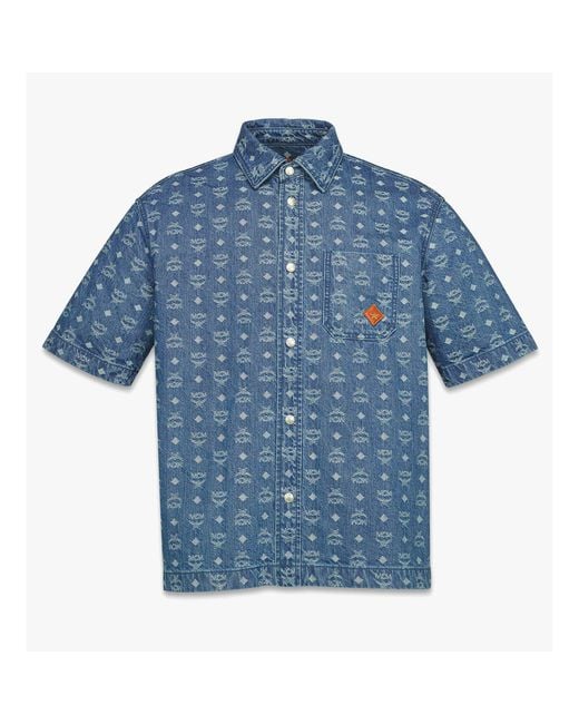 MCM Blue Monogram Shirt for men