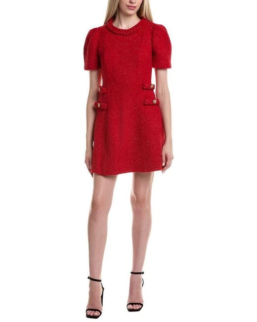 FLORA BEA NYC Wool-Blend Mini Dress in Red | Lyst
