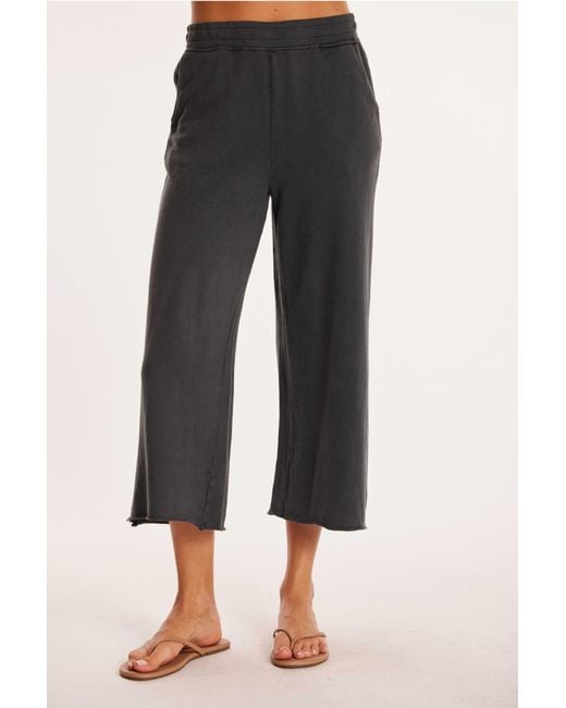 Mod-o-doc Black Gathered Waist Crop
