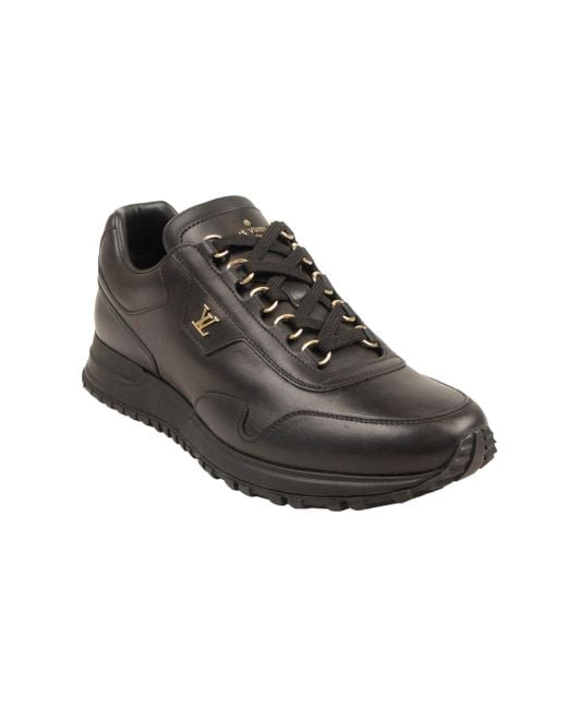 Louis Vuitton Black Leather Run Away Sneakers for men