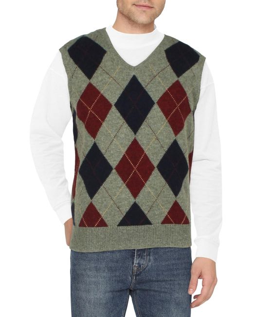 Polo Ralph Lauren Black V Neck Argyle Sweater Vest for men