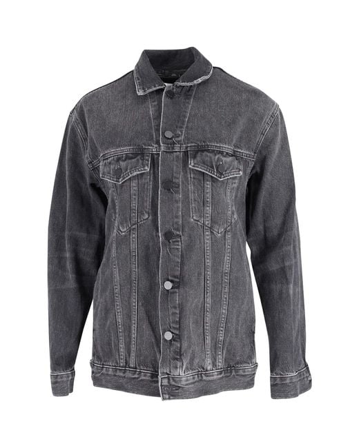 Alexander Wang Gray Oversized Denim Daze Jacket