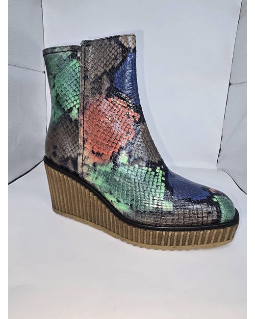 Multi Colored Python Boots Pons Quintana Claudia Python Platform Ankle Boots in Blue | Lyst