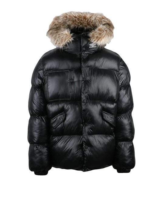 Umbro Black Polyamide Down Jacket for men