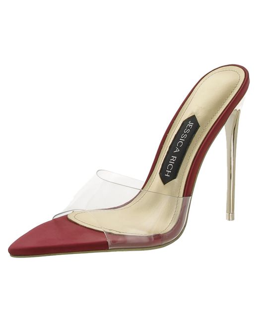 Jessica Rich Natural Racy Mule Leather Open Toe Pumps