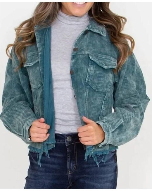 Pol Corduroy Jacket in Blue Lyst