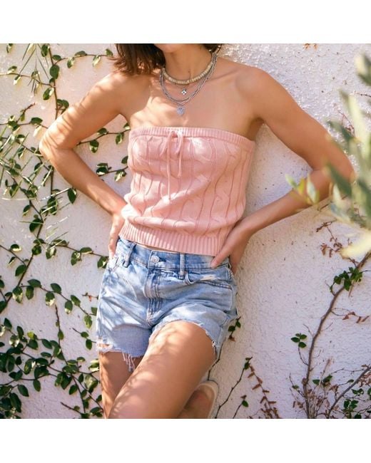Idem Ditto Pink Cloud Strapless Top