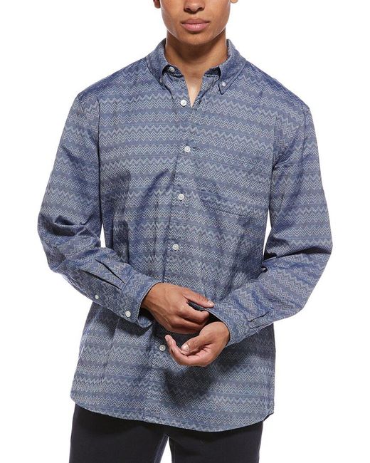 Missoni Blue Chevron Pattern Shirt for men