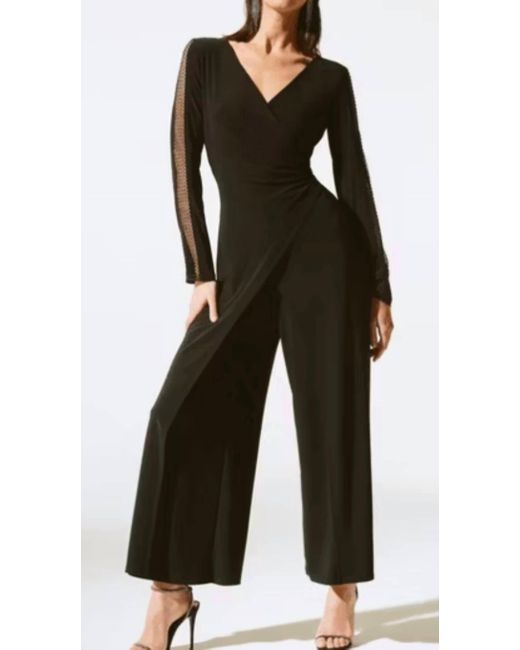 Joseph Ribkoff Black Jumpsuit Feminine Net Wrap