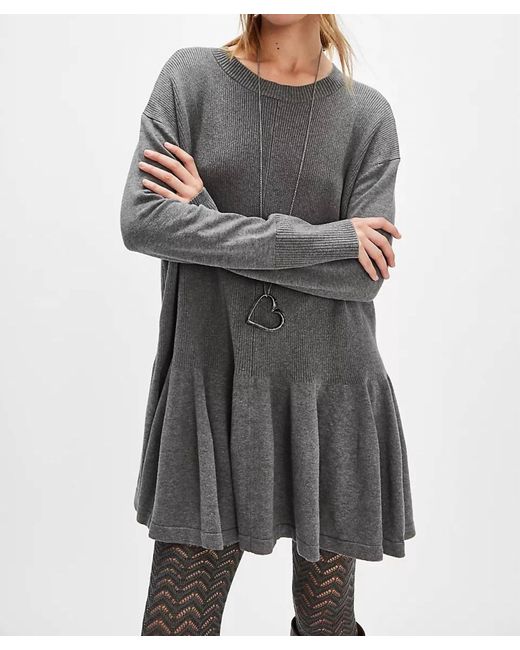 Free People Gray Time On My Side Mini Dress