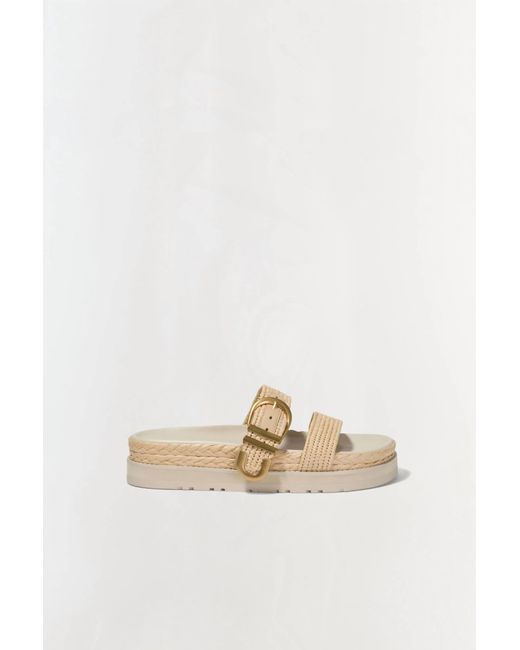 Jonathan Simkhai White Aida Raffia Buckle Sandal