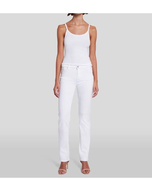 7 For All Mankind White Kimmie Straight