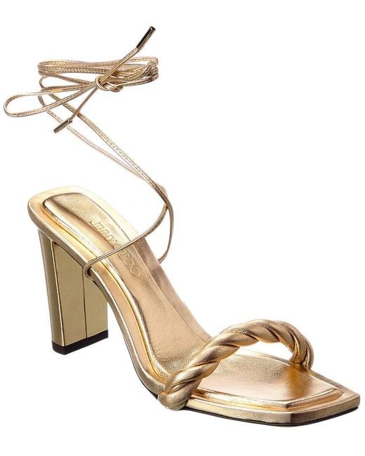Jimmy Choo Diosa 85 Leather Sandal in Metallic | Lyst
