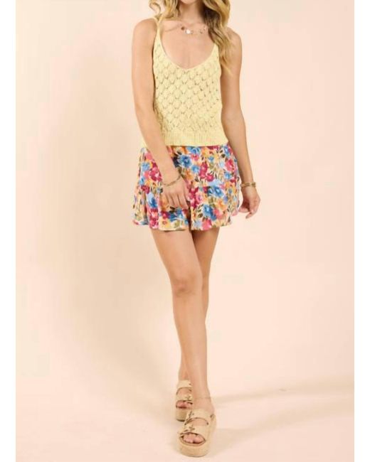 Sadie & Sage Natural Find Yourself Open Work Sweater Tank