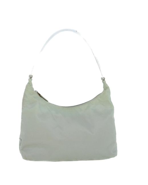 Prada Gray Synthetic Shoulder Bag (pre-owned)