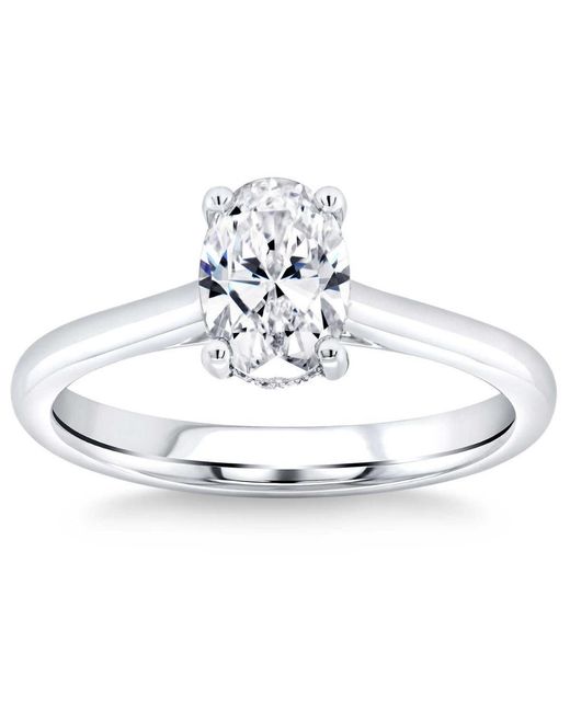 Pompeii3 White 1 1/3ct Oval Diamond Solitaire Engagement Ring