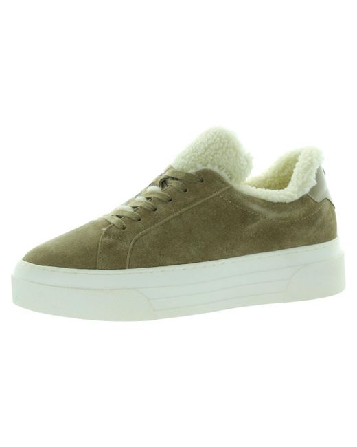 Steve Madden Green Studio Suede Faux Fur Lined Casual And Fashion Sneakers