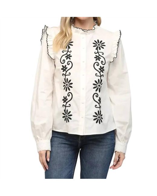 Fate Natural Chehalis Embroidered Blouse