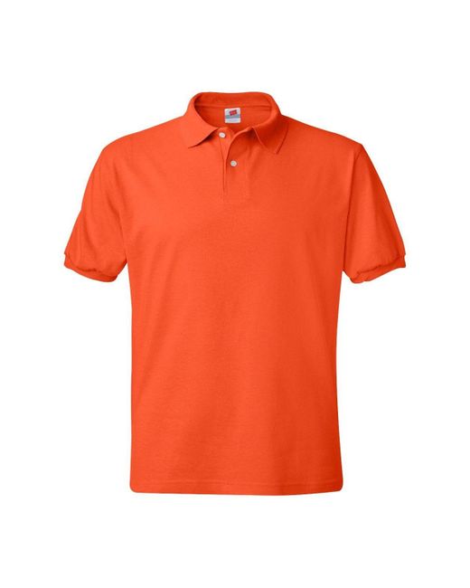 Hanes Orange Ecosmart Jersey Polo for men