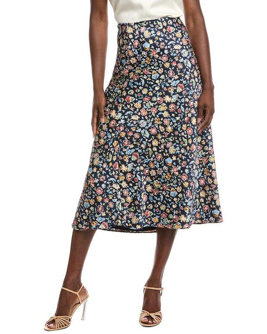 Vince Camuto Blue Bias Maxi Skirt