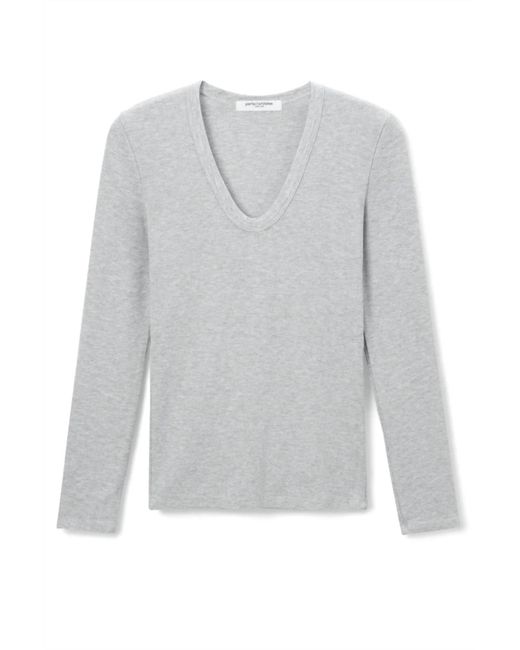 PERFECTWHITETEE Gray Robyn Long Sleeve Tee