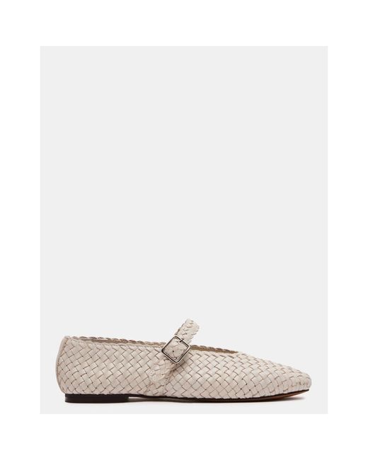 Steve Madden White Dreaming Woven Cream Leather