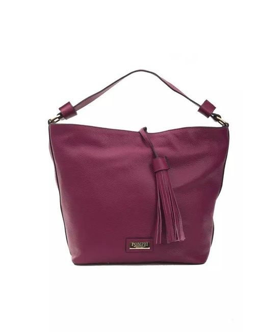 Pompei Donatella Purple Elegant Leather Shoulder Bag