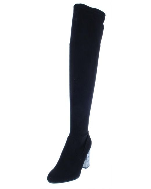 Carlos By Carlos Santana Black Quantum Night Out Round Toe Knee-high Boots