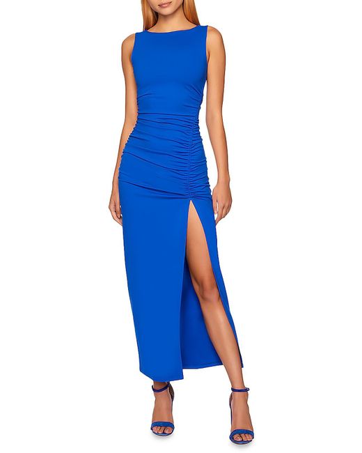 Susana Monaco Blue Side Slit Long Maxi Dress