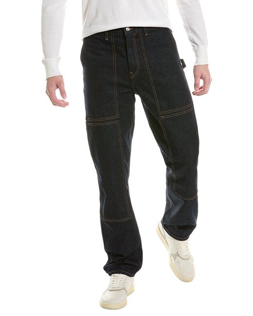 Helmut Lang Black Carpenter Indigo Rinse Wide Leg Jean for men