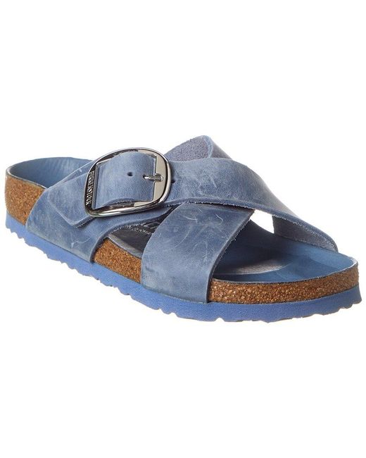 Birkenstock Blue Siena Big Buckle Narrow Fit Leather Sandal