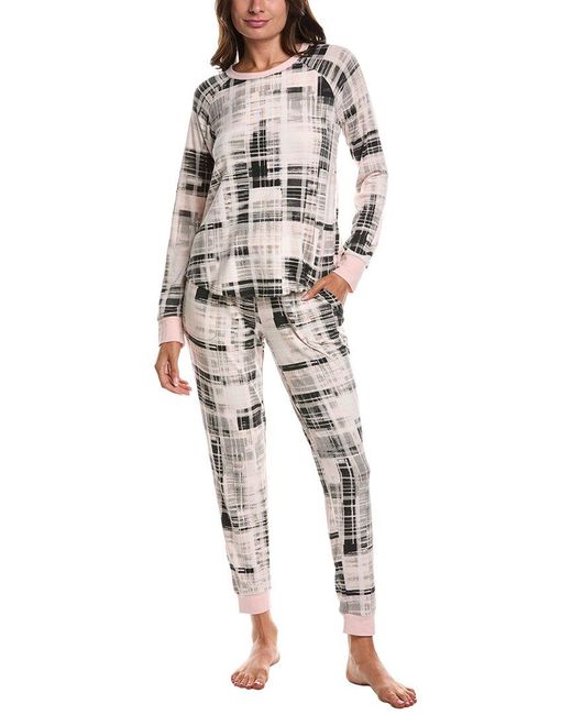 Kensie White 2Pc Top & Jogger Pant Set