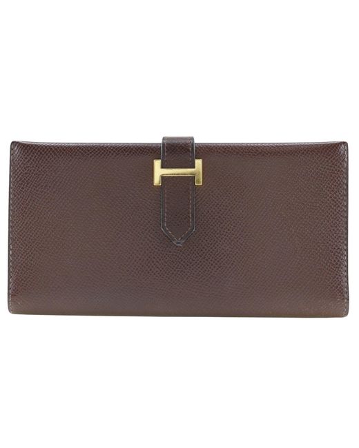 Hermès Brown Béarn Leather Wallet (pre-owned)