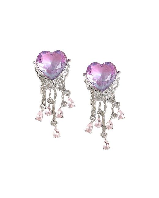 SOH Purple Heart-Stone Drop Earrings