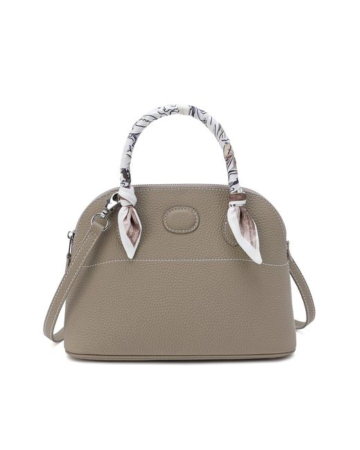 Tiffany & Fred Full-grain Leather Satchel Bag in Gray