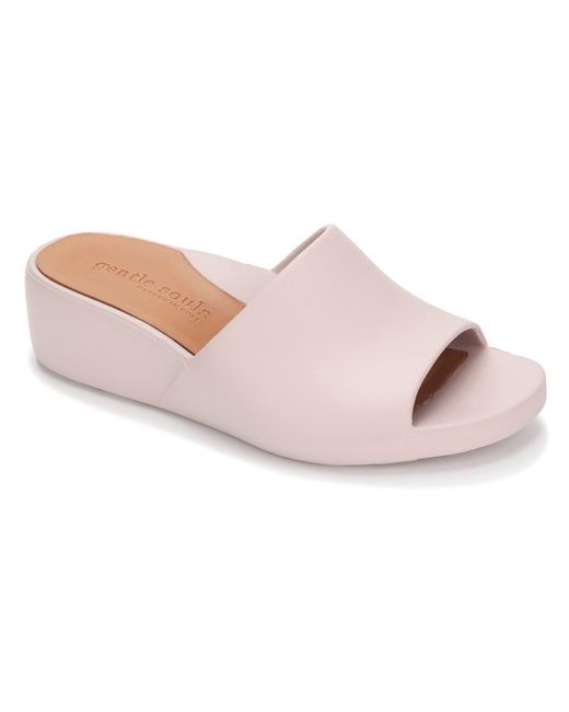 Gentle Souls Pink Gisele Slip On Manmade Wedge Sandals