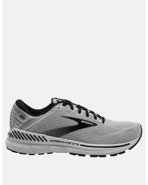 Brooks Gray Adrenaline Gts 22 Running Shoes- 2e/wide Width In Alloy/grey/black for men