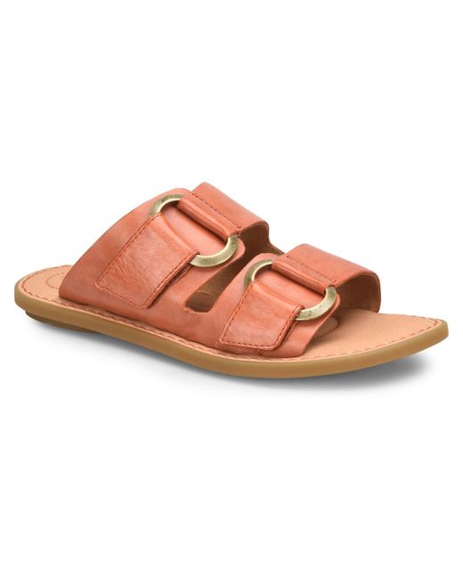 Born Pink Marston Open Toe Leather Slide Sandals
