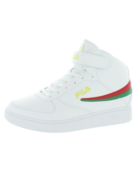 Fila White A-high Performance Lifestyle Basketball Shoes for men