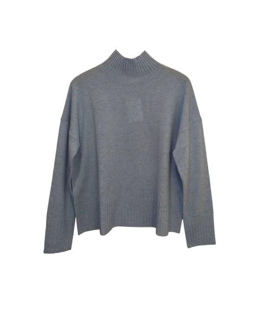 Kinross Cashmere Blue Turtleneck Sweater