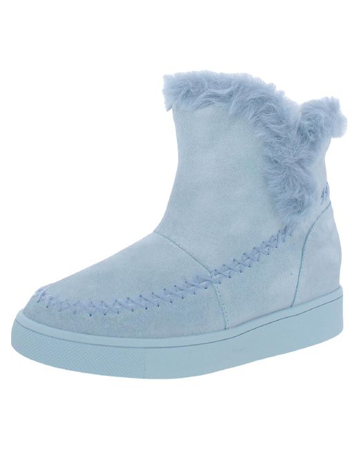 Aqua College Blue Anka Suede Faux Fur Winter & Snow Boots