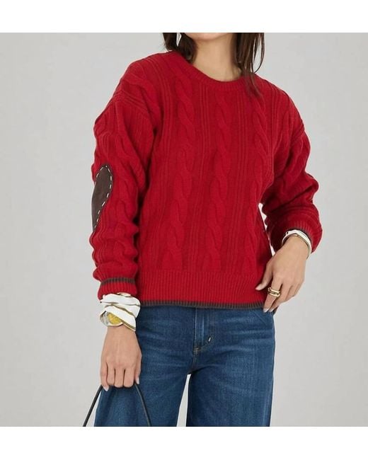 Kerri Rosenthal Red Maxwork Cable Sweater