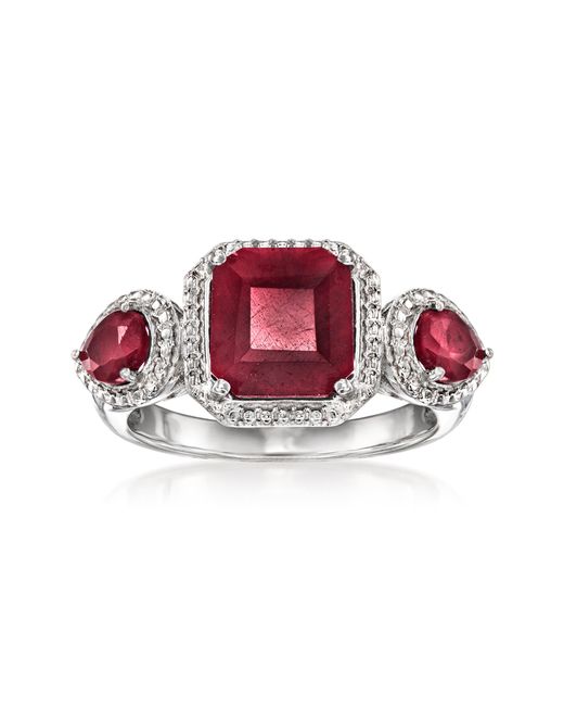 Ross-Simons Red Ruby 3-Stone Ring