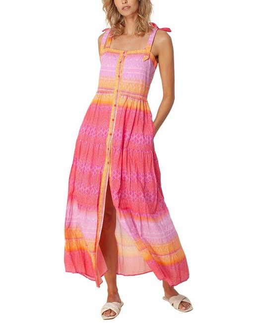 Hale Bob Pink Tiered Maxi Dress