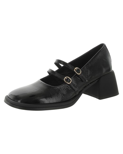 Vagabond Black Ansie Patent Leather Block Heel Loafers